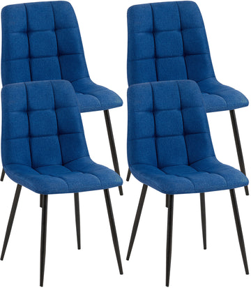 Comfortabele Eetkamerstoel - Dineren - Moderne Look, Optimale Zitcomfort, Vloerbeschermers Kleur blauw
