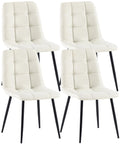 Comfortabele Eetkamerstoel - Dineren - Moderne Look, Optimale Zitcomfort, Vloerbeschermers Kleur crème