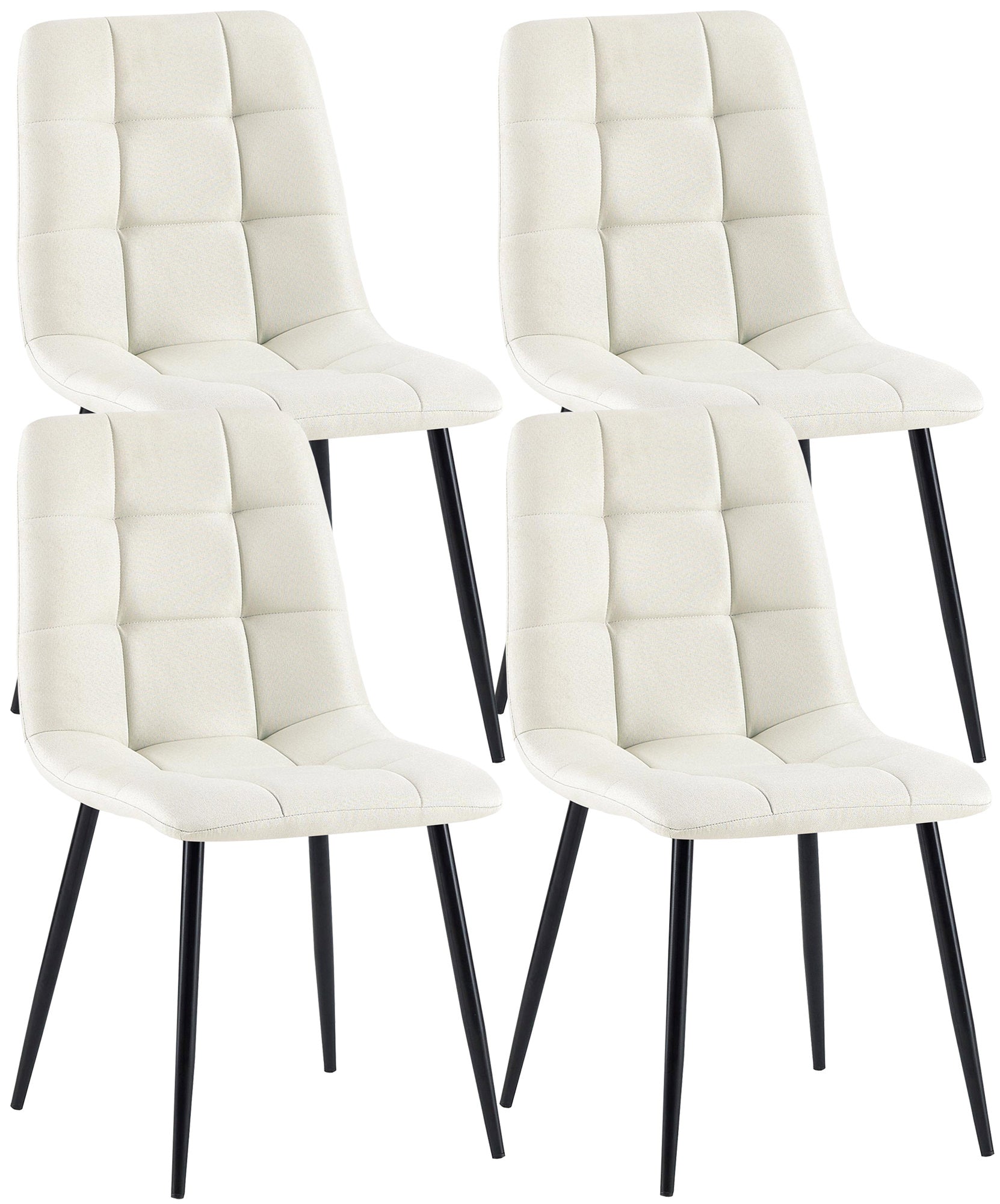 Comfortabele Eetkamerstoel - Dineren - Moderne Look, Optimale Zitcomfort, Vloerbeschermers Kleur crème