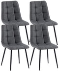 Comfortabele Eetkamerstoel - Dineren - Moderne Look, Optimale Zitcomfort, Vloerbeschermers Kleur donkergrijs