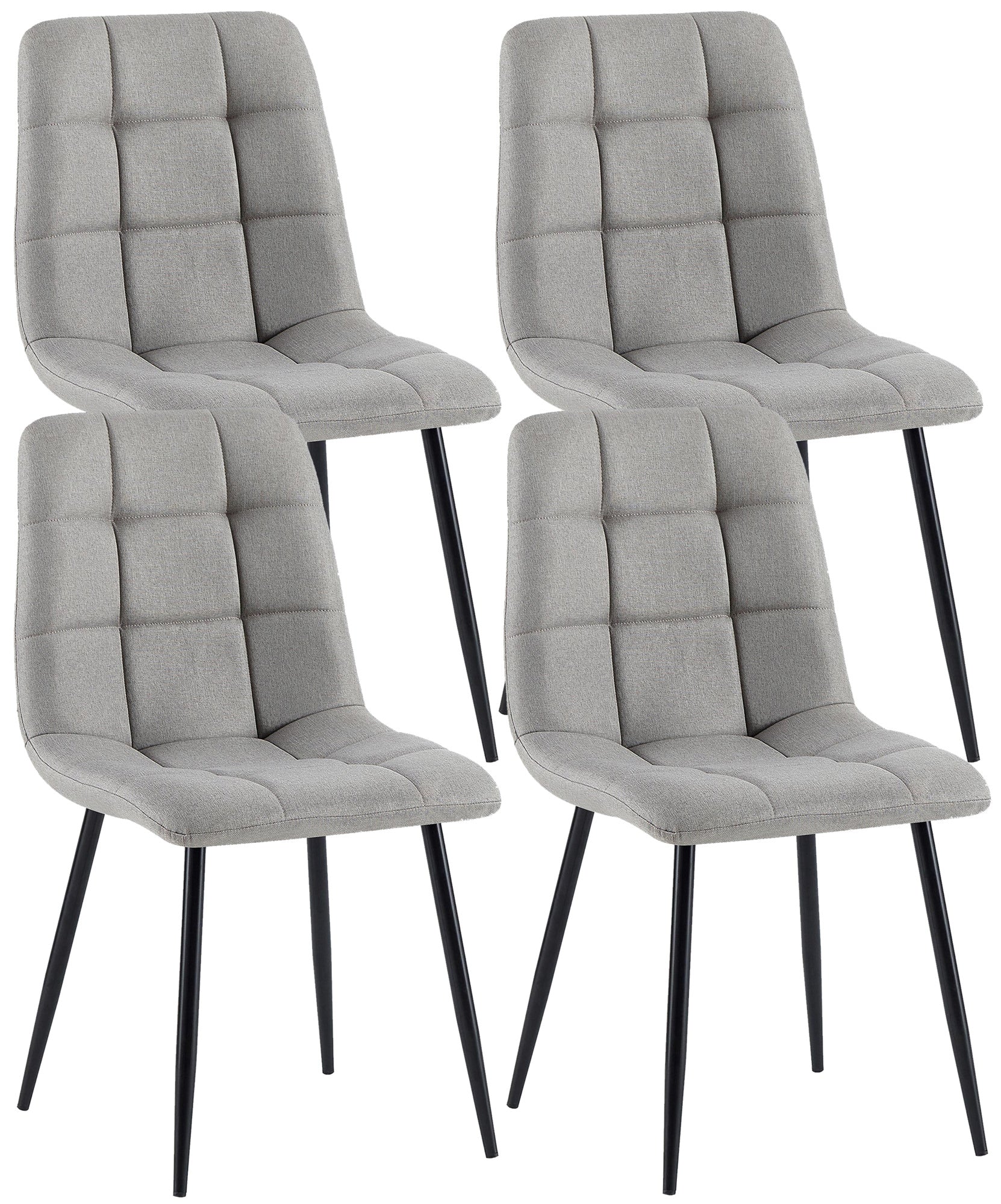 Comfortabele Eetkamerstoel - Dineren - Moderne Look, Optimale Zitcomfort, Vloerbeschermers Kleur lichtgrijs
