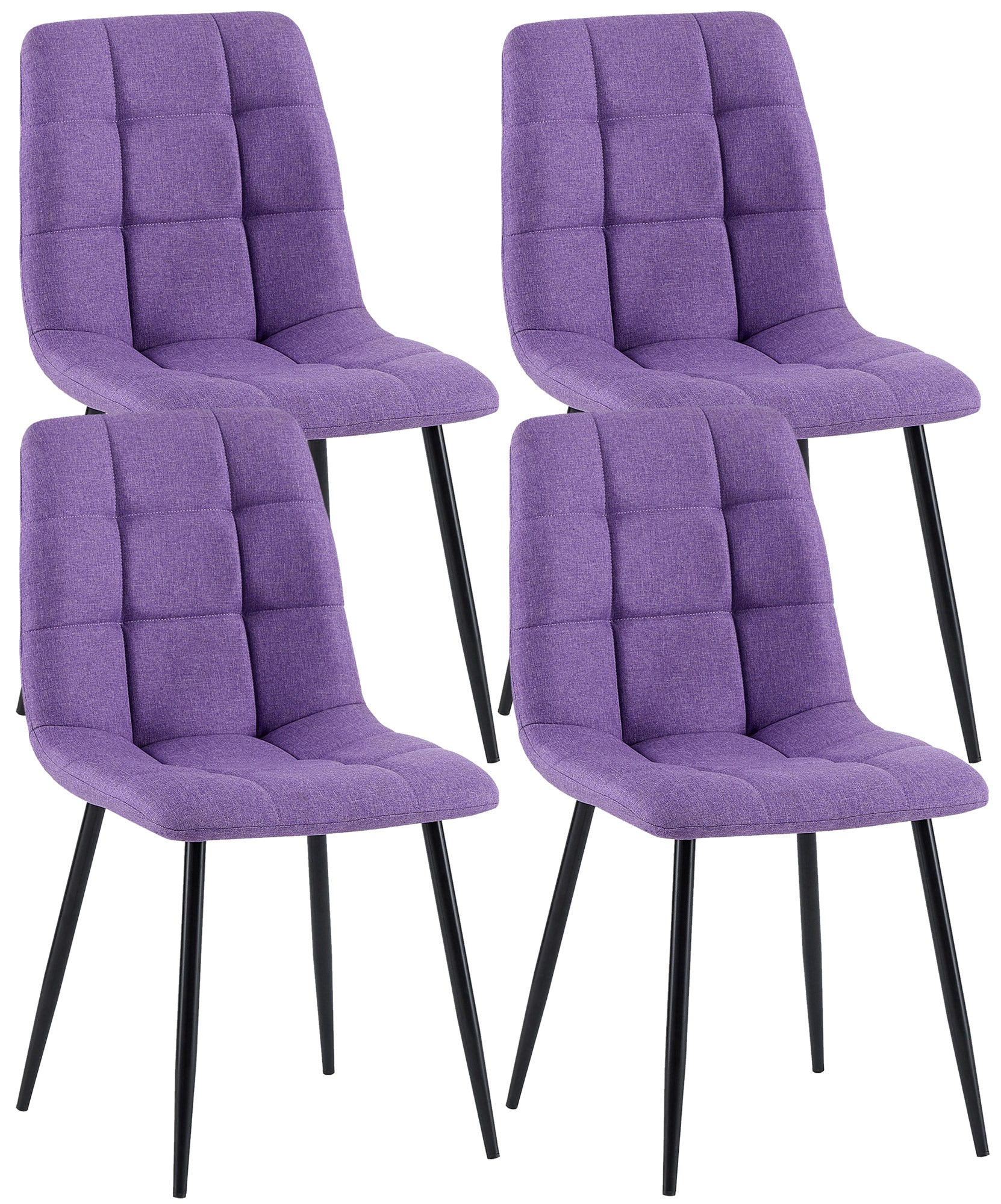 Comfortabele Eetkamerstoel - Dineren - Moderne Look, Optimale Zitcomfort, Vloerbeschermers Kleur lila