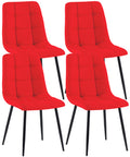 Comfortabele Eetkamerstoel - Dineren - Moderne Look, Optimale Zitcomfort, Vloerbeschermers Kleur rood