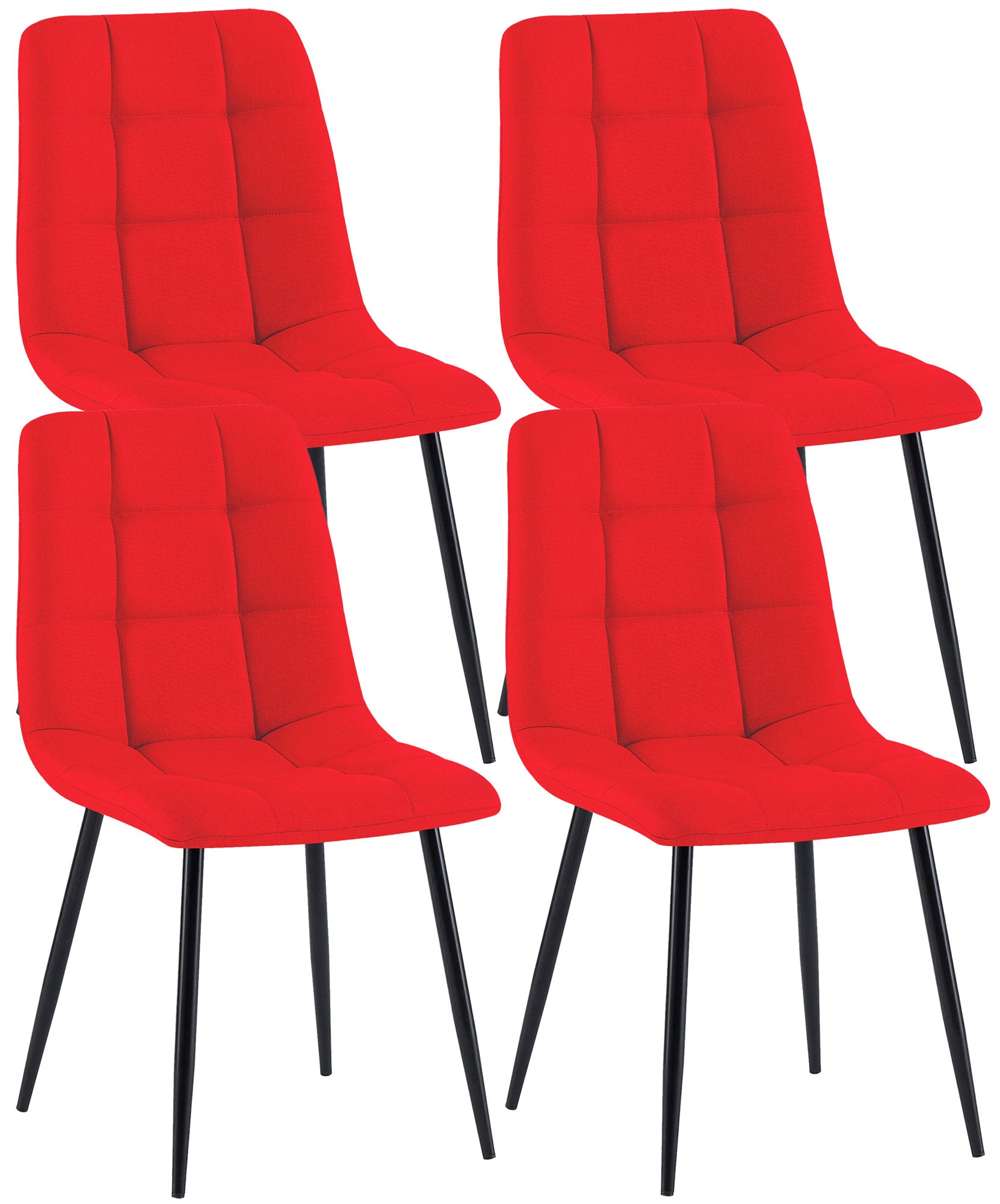 Comfortabele Eetkamerstoel - Dineren - Moderne Look, Optimale Zitcomfort, Vloerbeschermers Kleur rood