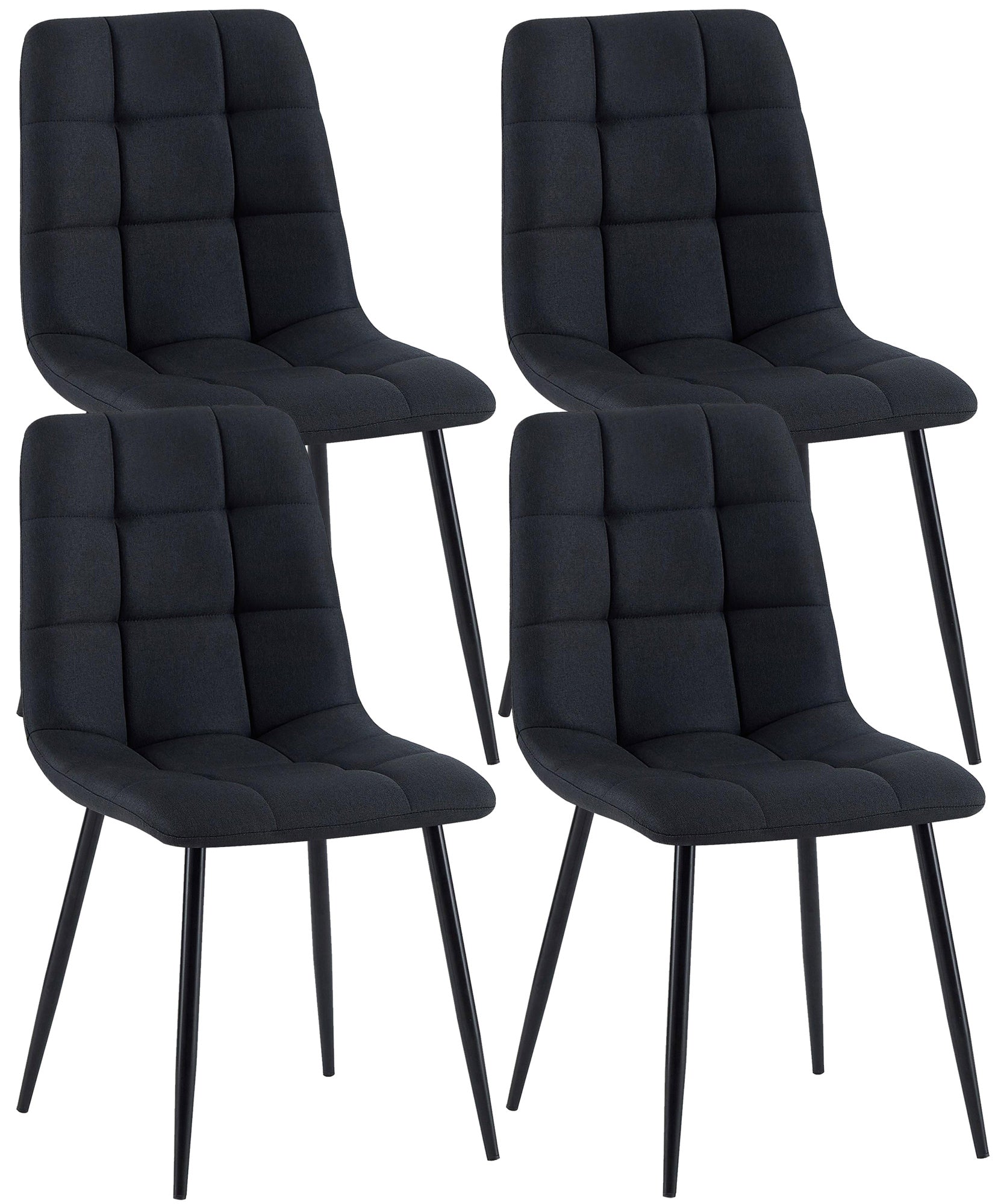Comfortabele Eetkamerstoel - Dineren - Moderne Look, Optimale Zitcomfort, Vloerbeschermers Kleur zwart