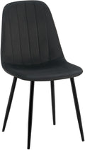 Eetkamerstoel met Fluwelen Bekleding - Keukenstoel - Hoog Comfort, Zwart Metalen Frame Kleur zwart