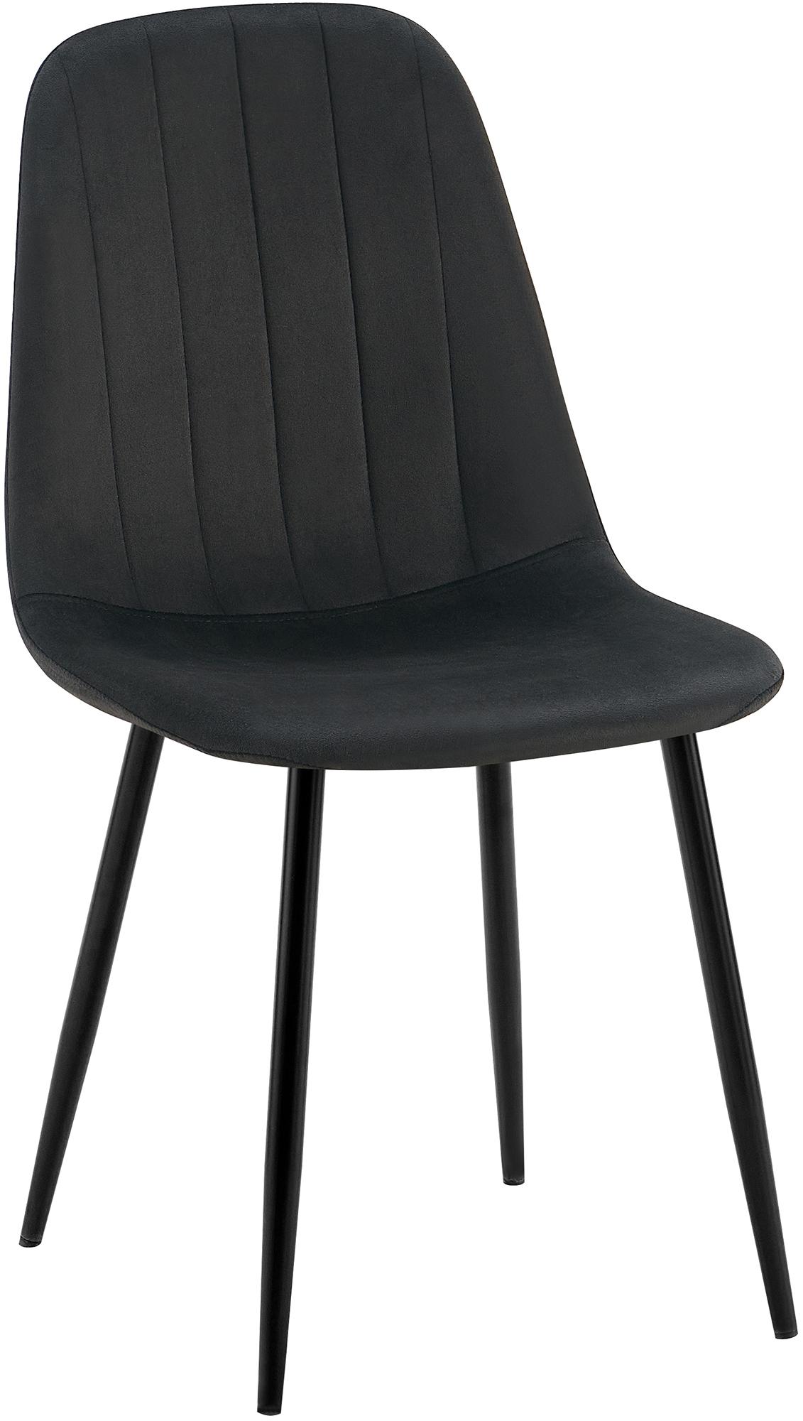 Eetkamerstoel met Fluwelen Bekleding - Keukenstoel - Hoog Comfort, Zwart Metalen Frame Kleur zwart