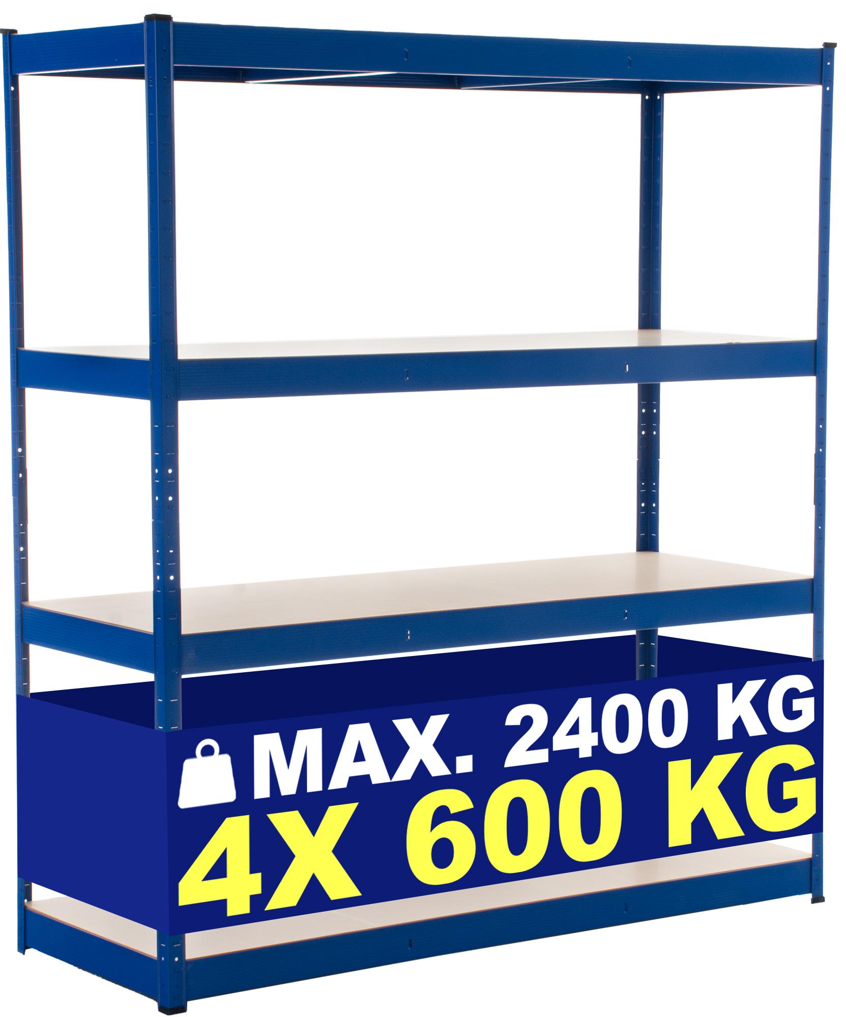 Zwaar Draagvermogen Opslagrek - Metalen Stelling - Flexibele Plankhoogte, 2,4 Ton Capaciteit Kleur blauw