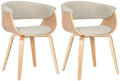 2-delige Eetkamerstoelen Set - Leunstoelen - Ergonomisch Design, Stijlvol Textiel Kleur natuur/creme