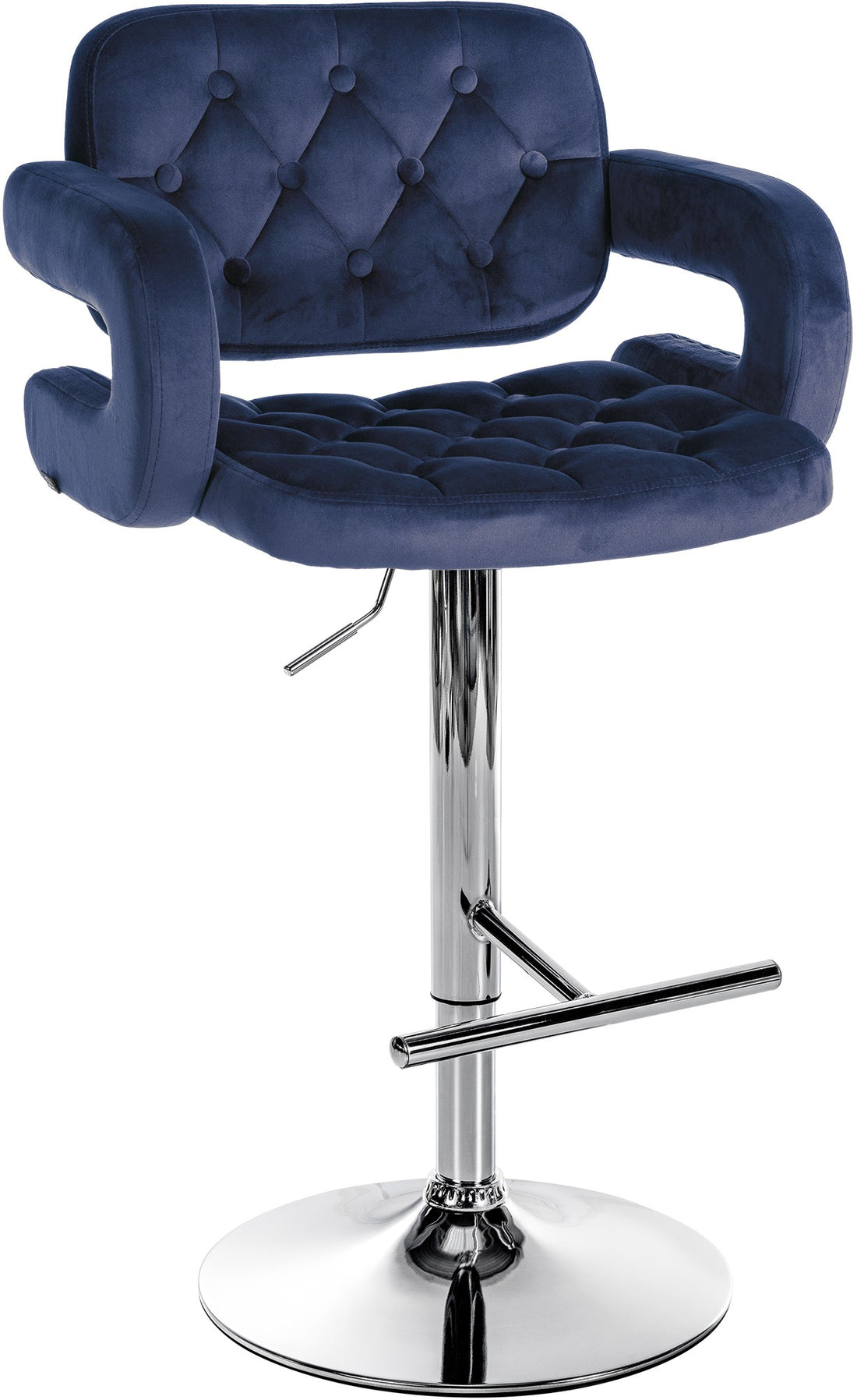 Velvet Barkruk - Fluwelen Kruk - Luxe & Verstelbaar Comfort Kleur blauw