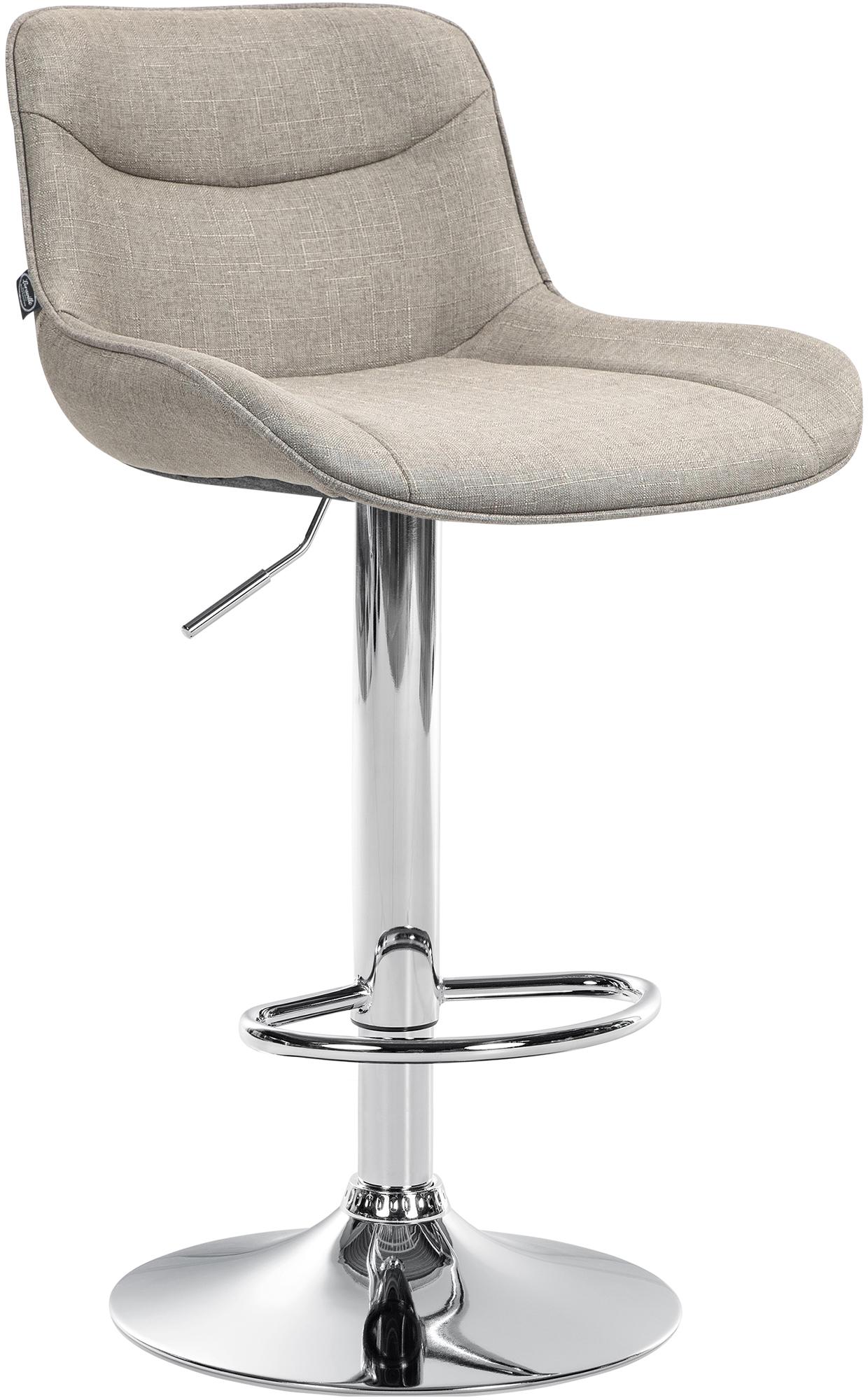 Verstelbare Stoffen Barkruk - Moderne Kruk - Ergonomisch Comfort Kleur taupe