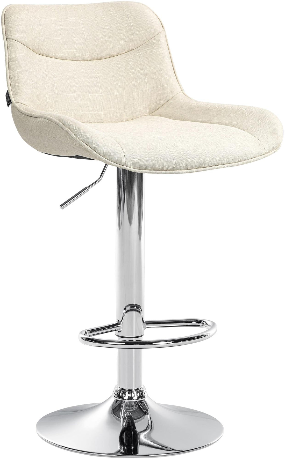 Verstelbare Barstoel - Draaibare Kruk - Ergonomisch Comfort, Duurzaam Stof Kleur crème Onderstel Kleur chroom