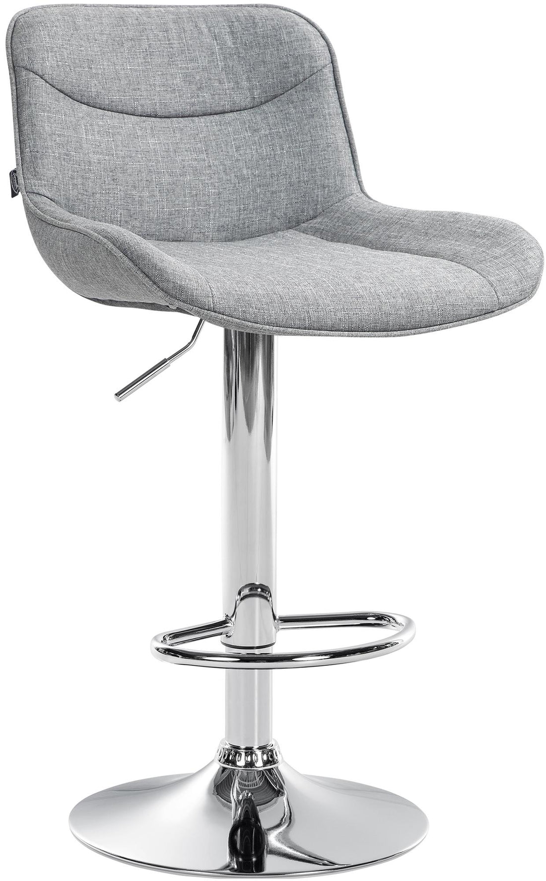 Verstelbare Stoffen Barkruk - Ergonomische Draaibare Zitting, 360° Flexibiliteit en Comfort Kleur grijs