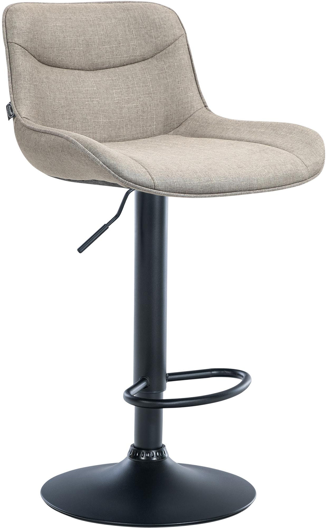 Verstelbare Stoffen Barkruk - Tabouret - Hoog comfort, 360° draaibaar, traploos verstelbaar Kleur taupe