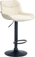 Verstelbare Barstoel - Draaibare Kruk - Ergonomisch Comfort, Duurzaam Stof Kleur crème Onderstel Kleur zwart