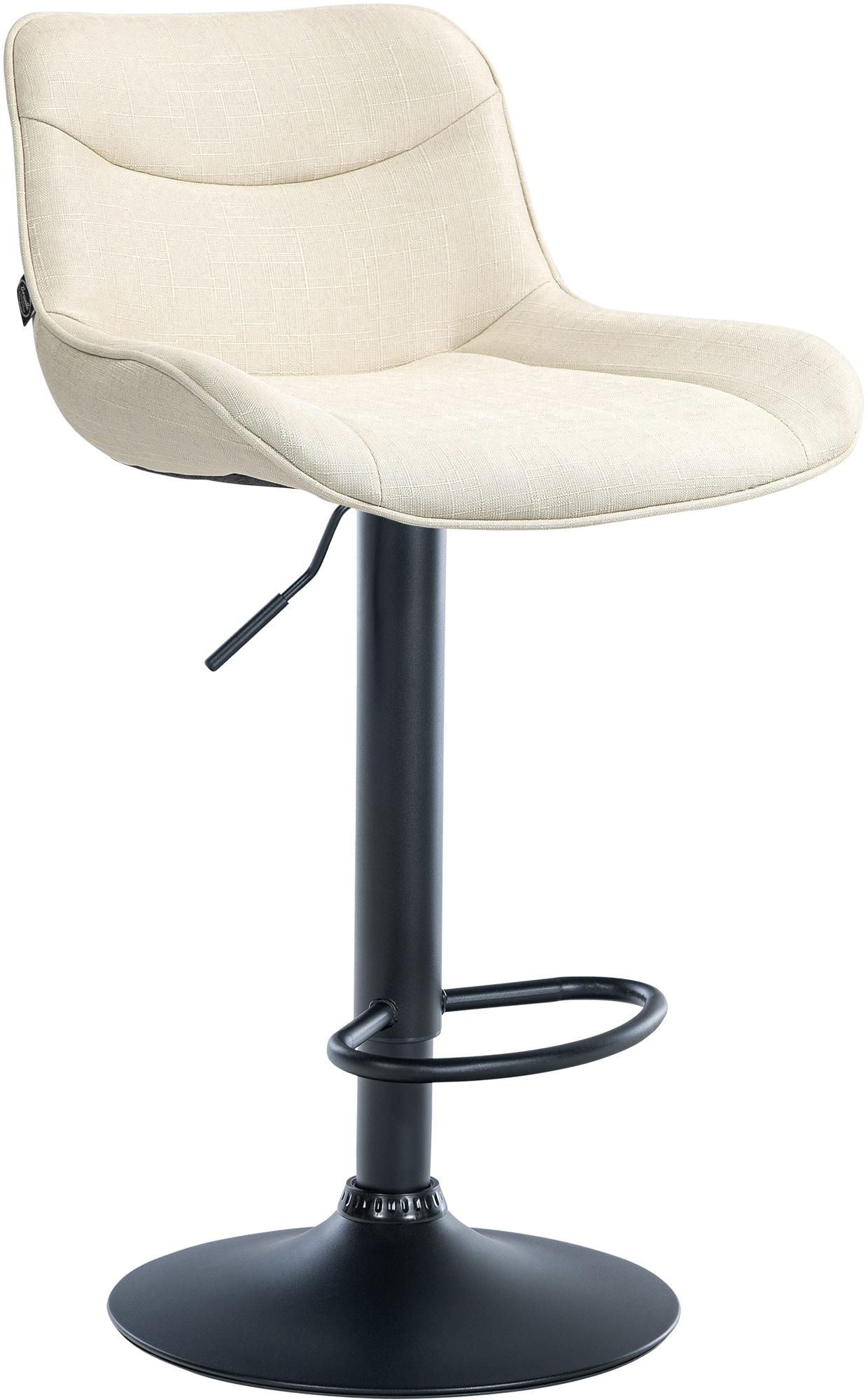 Verstelbare Barstoel - Draaibare Kruk - Ergonomisch Comfort, Duurzaam Stof Kleur crème Onderstel Kleur zwart