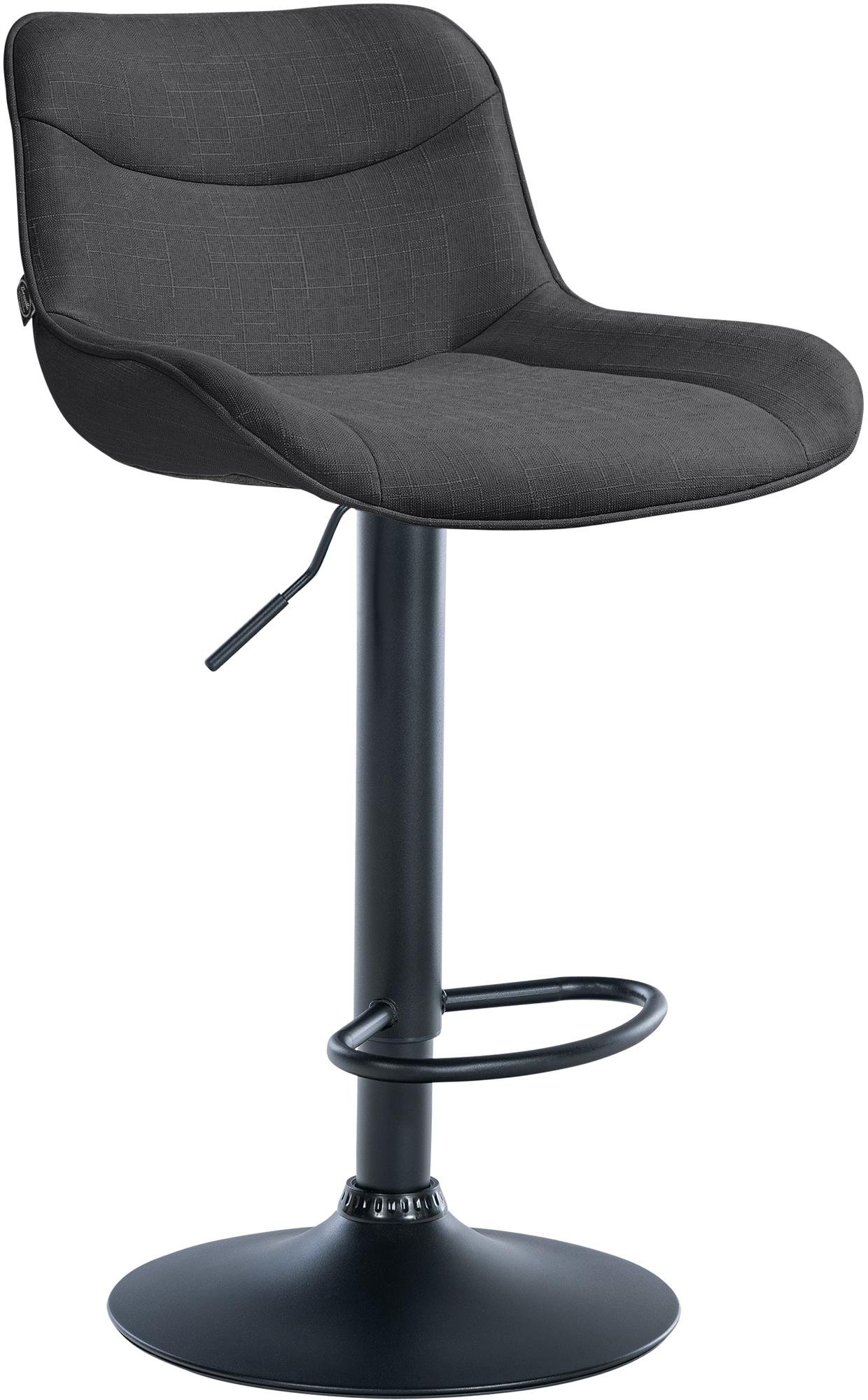 Verstelbare Barstoel - Draaibare Kruk - Ergonomisch Comfort, Duurzaam Stof Kleur donkergrijs Onderstel Kleur zwart