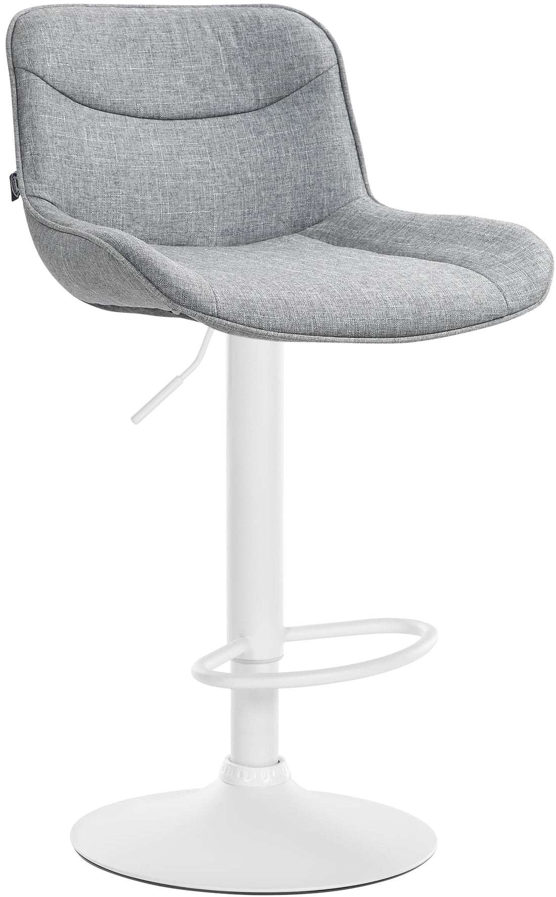 Barkruk met Stoffen Bekleding - Verstelbare Hoogte, 360° Draaibaar - Ergonomisch & Stijlvol Design Kleur grijs