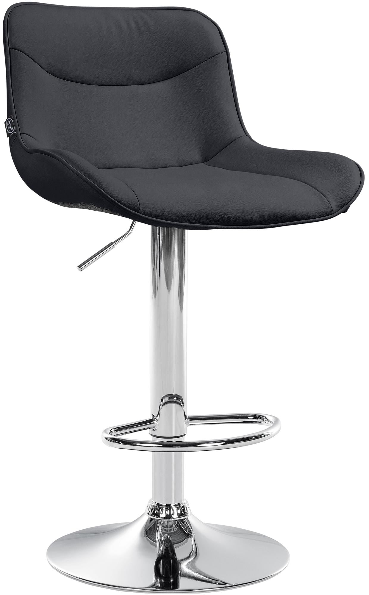 Kunstleren Barkruk - Design Kruk - Ergonomisch Comfort, Verstelbare Hoogte Kleur zwart Onderstel Kleur chroom