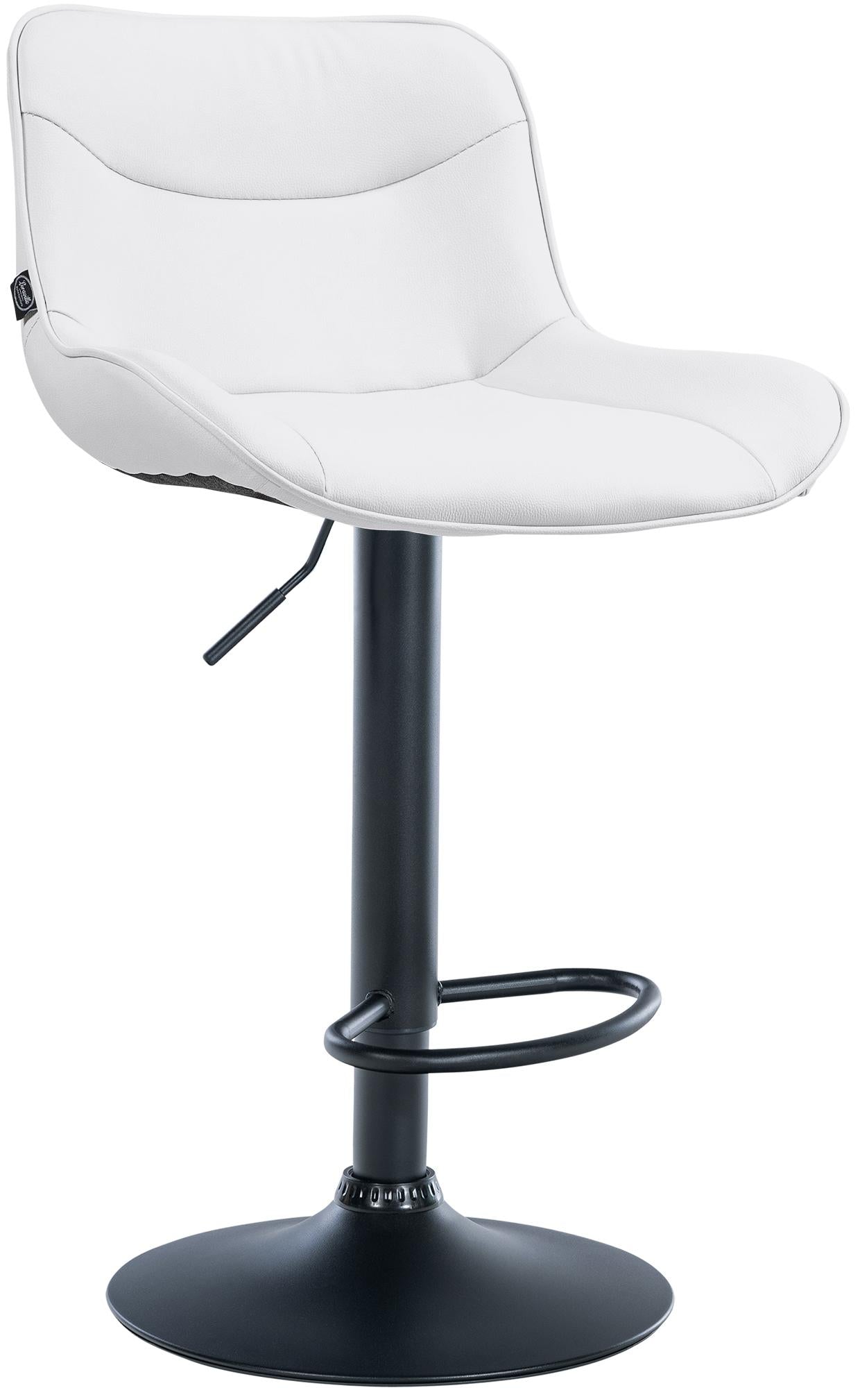 Kunstleren Barkruk - Design Kruk - Ergonomisch Comfort, Verstelbare Hoogte Kleur wit Onderstel Kleur zwart
