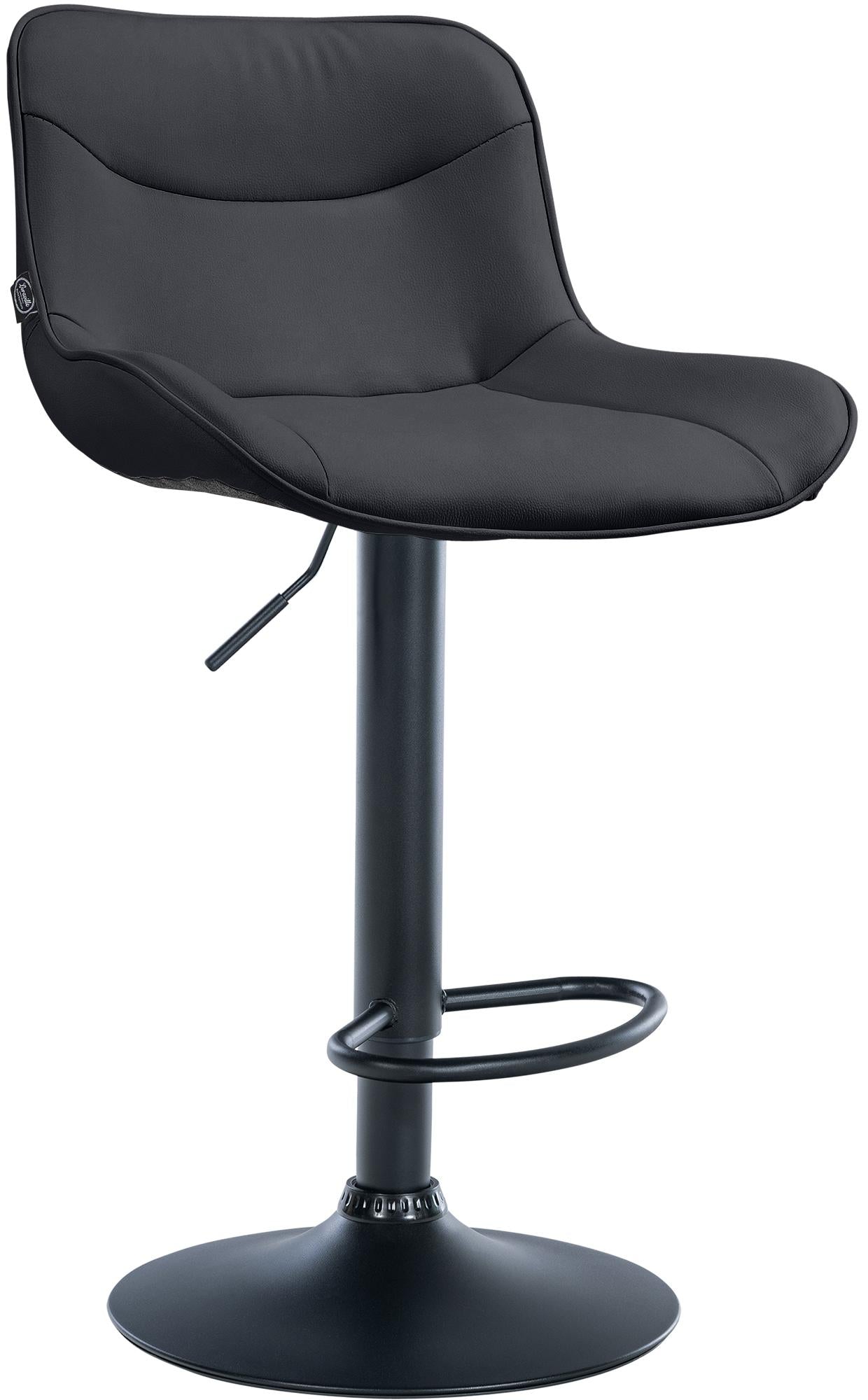 Kunstleren Barkruk - Design Kruk - Ergonomisch Comfort, Verstelbare Hoogte Kleur zwart Onderstel Kleur zwart
