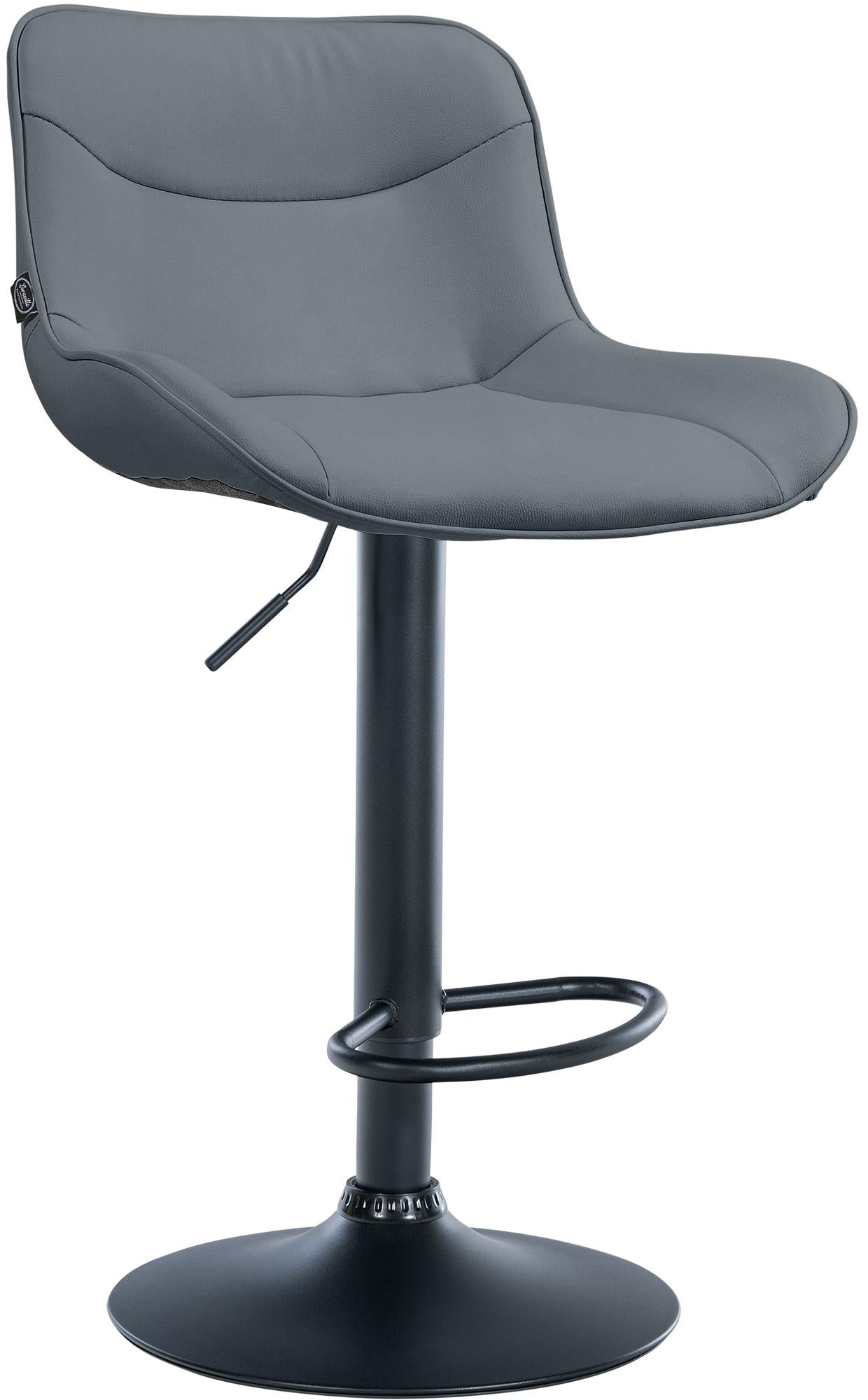 Kunstleren Barkruk - Design Kruk - Ergonomisch Comfort, Verstelbare Hoogte Kleur grijs Onderstel Kleur zwart