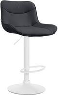 Kunstleren Barkruk - Design Kruk - Ergonomisch Comfort, Verstelbare Hoogte Kleur zwart Onderstel Kleur wit