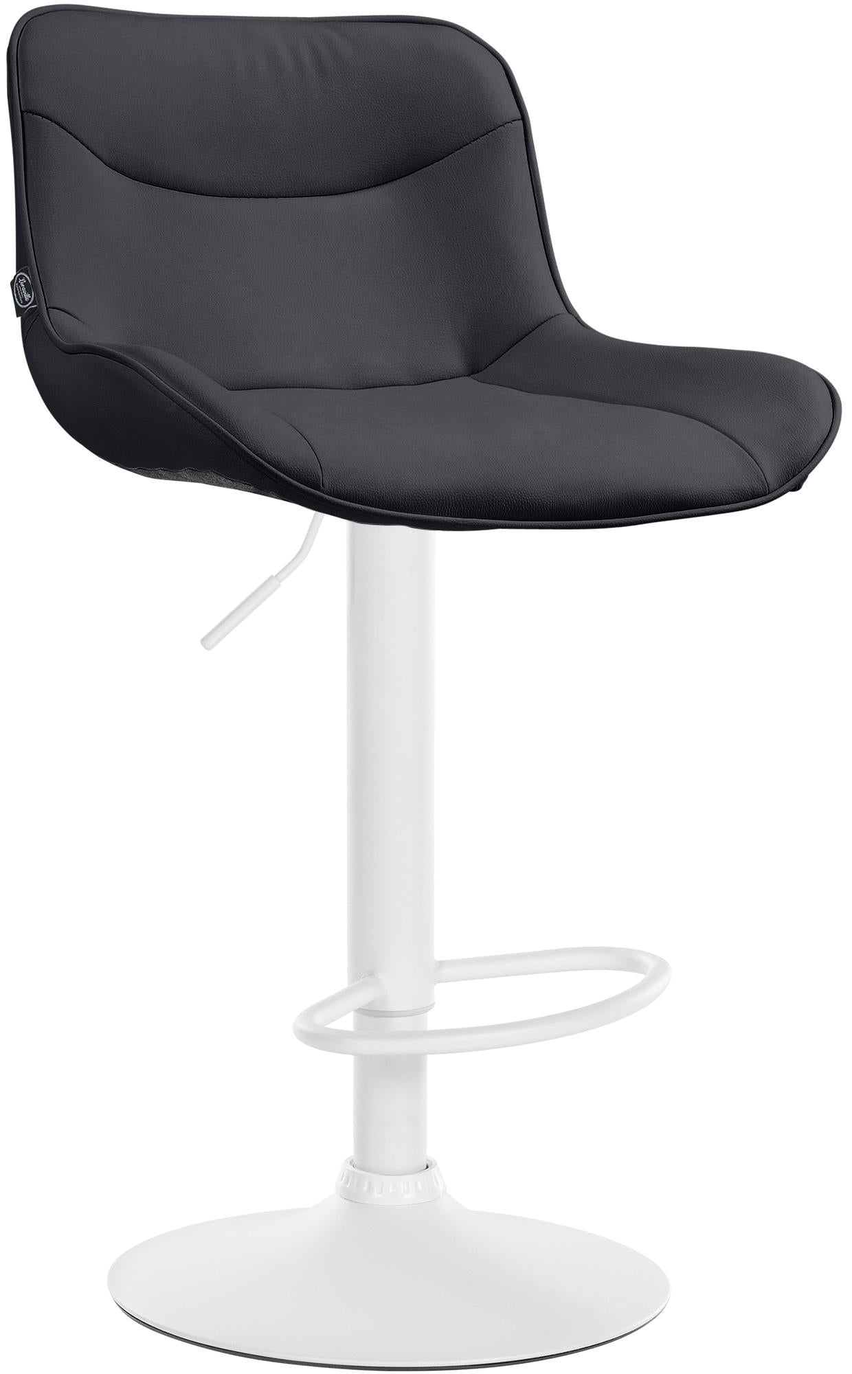 Kunstleren Barkruk - Design Kruk - Ergonomisch Comfort, Verstelbare Hoogte Kleur zwart Onderstel Kleur wit
