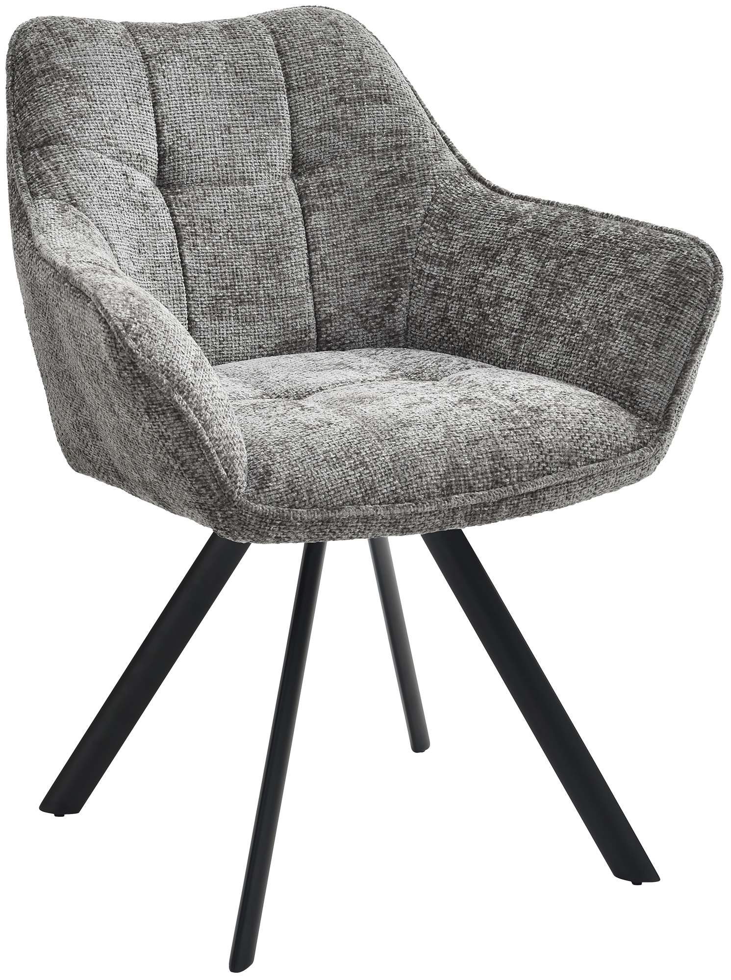 Eetkamerstoel, Draaistoel, 180° Rotatie, Luxe Stof of Fluweel Kleur donkergrijs Materiaal Stof