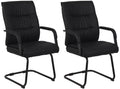 2-delige Set Bezoekersstoelen - Gaststoelen - Ergonomisch Comfort Kleur zwart/zwart