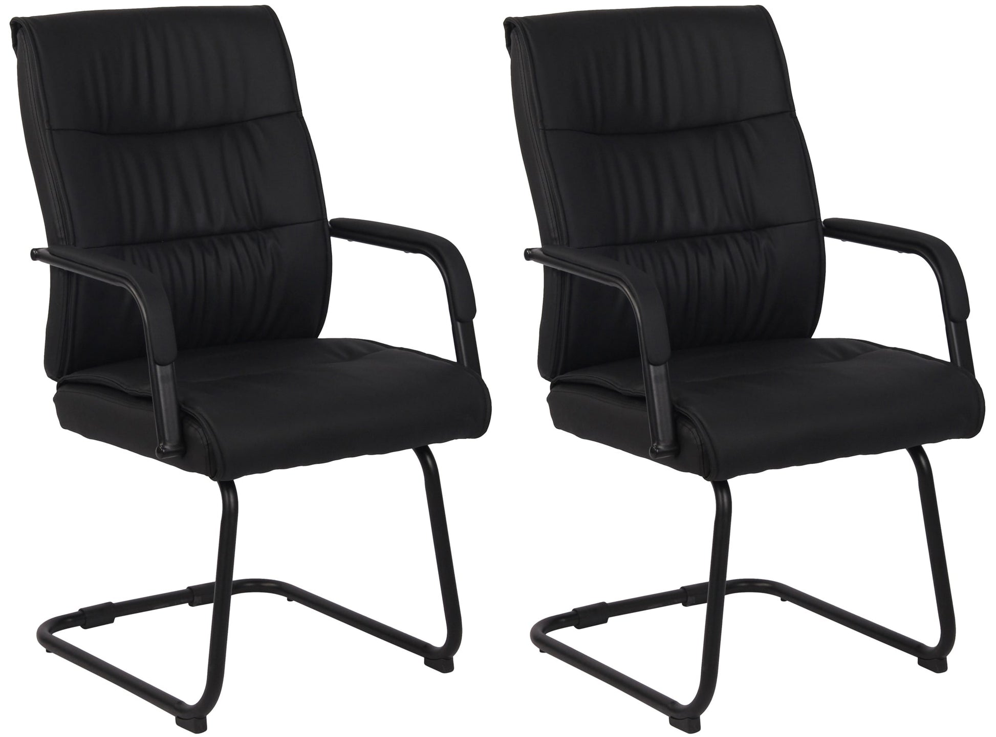 2-delige Set Bezoekersstoelen - Gaststoelen - Ergonomisch Comfort Kleur zwart/zwart