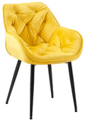Eetkamerstoel Fluweel - Fauteuil-stijl - Hoog Comfort & Onderhoudsvriendelijk Kleur geel