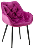 Eetkamerstoel Fluweel - Fauteuil-stijl - Hoog Comfort & Onderhoudsvriendelijk Kleur lila