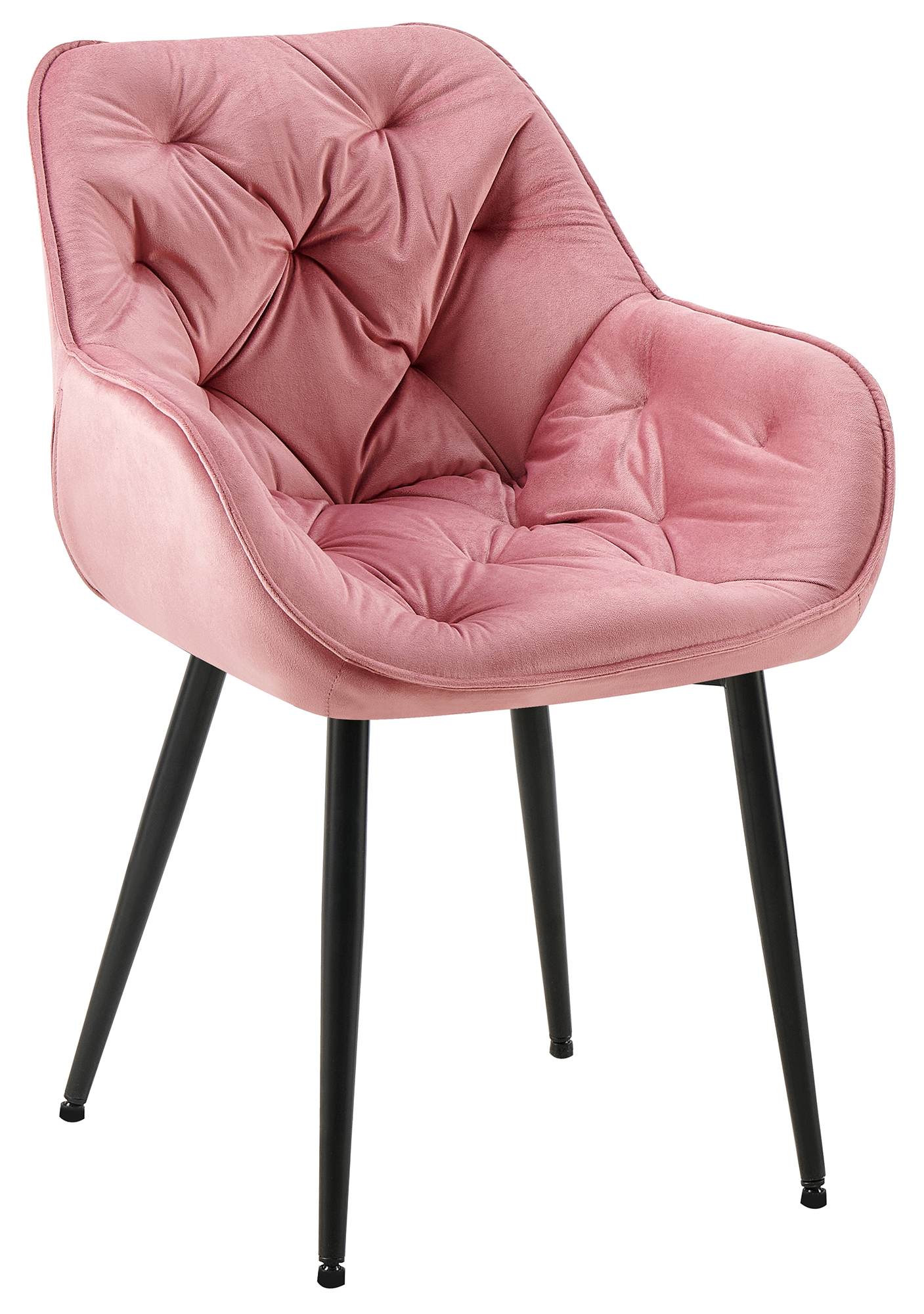 Eetkamerstoel Fluweel - Fauteuil-stijl - Hoog Comfort & Onderhoudsvriendelijk Kleur roos
