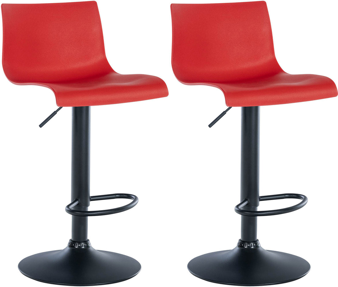 2-delige set Barstoelen - Krukken - 360° Draaibaar met Hoogteregeling Kleur grijs Materiaal KunstStof