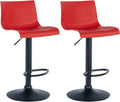 2-delige set Barstoelen - Krukken - 360° Draaibaar met Hoogteregeling Kleur rood Materiaal KunstStof