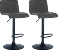 2-delige set Barstoelen - Krukken - 360° Draaibaar met Hoogteregeling Kleur donkergrijs Materiaal Stof