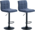 Set van 2 Luxe Barkrukken - Barstoelen - 360° Draaibaar Comfort Kleur blauw