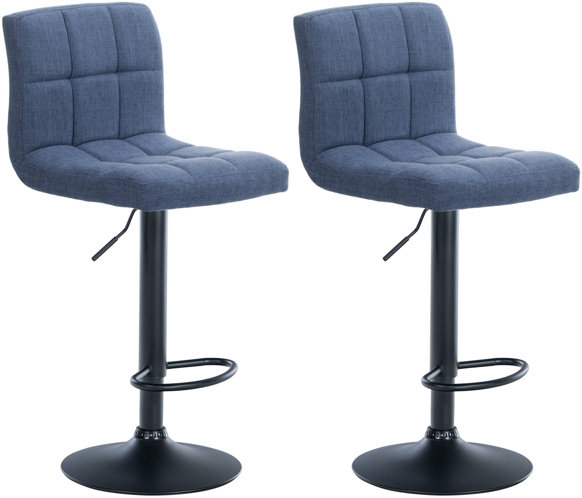 Set van 2 Luxe Barkrukken - Barstoelen - 360° Draaibaar Comfort Kleur blauw