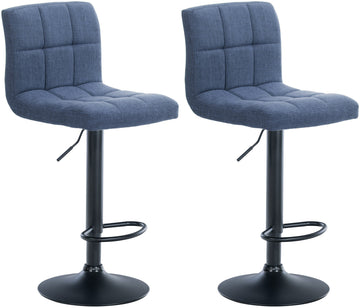 Set van 2 Luxe Barkrukken - Barstoelen - 360° Draaibaar Comfort Kleur blauw
