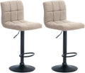 Set van 2 Moderne Barkrukken - Stof in Polyester - 360° Draaibaar - Ultiem Comfort Kleur crème