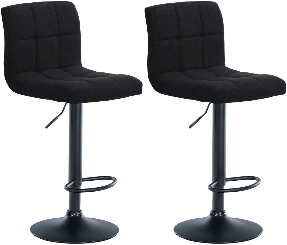 Set van 2 Verstelbare Barkrukken - Keukenkrukken - Hoogteverstelbaar Comfort Kleur zwart