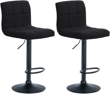 Set van 2 Verstelbare Barkrukken - Keukenkrukken - Hoogteverstelbaar Comfort Kleur zwart