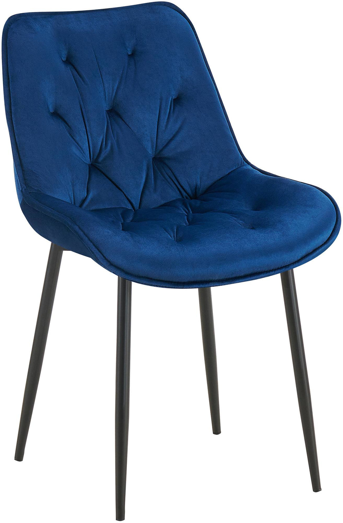 Moderne Eetkamerstoel - Keukenstoel - Hoog Zitcomfort - Fluwelen Bekleding Kleur blauw