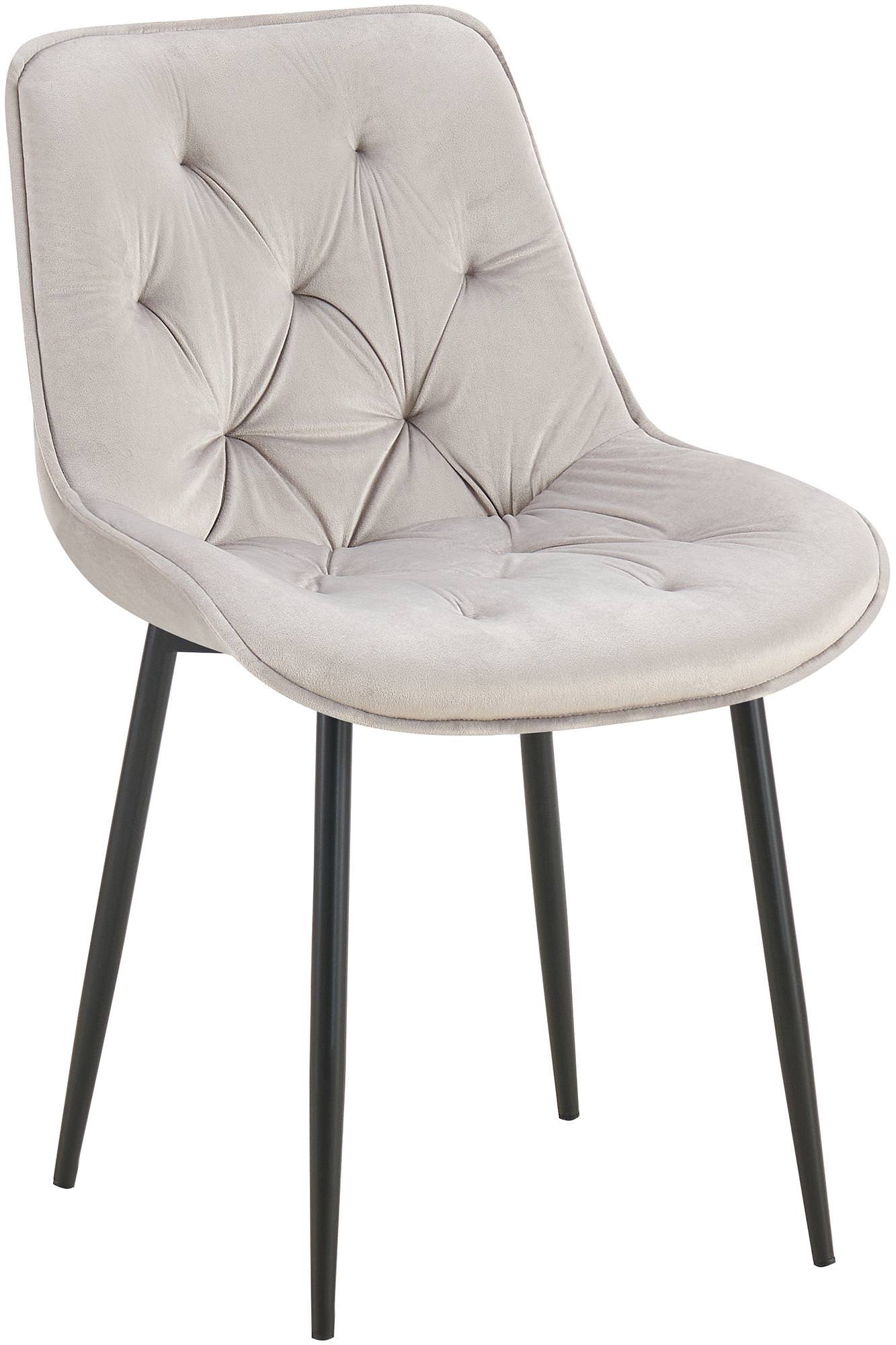 Moderne Eetkamerstoel - Keukenstoel - Hoog Zitcomfort - Fluwelen Bekleding Kleur grijs