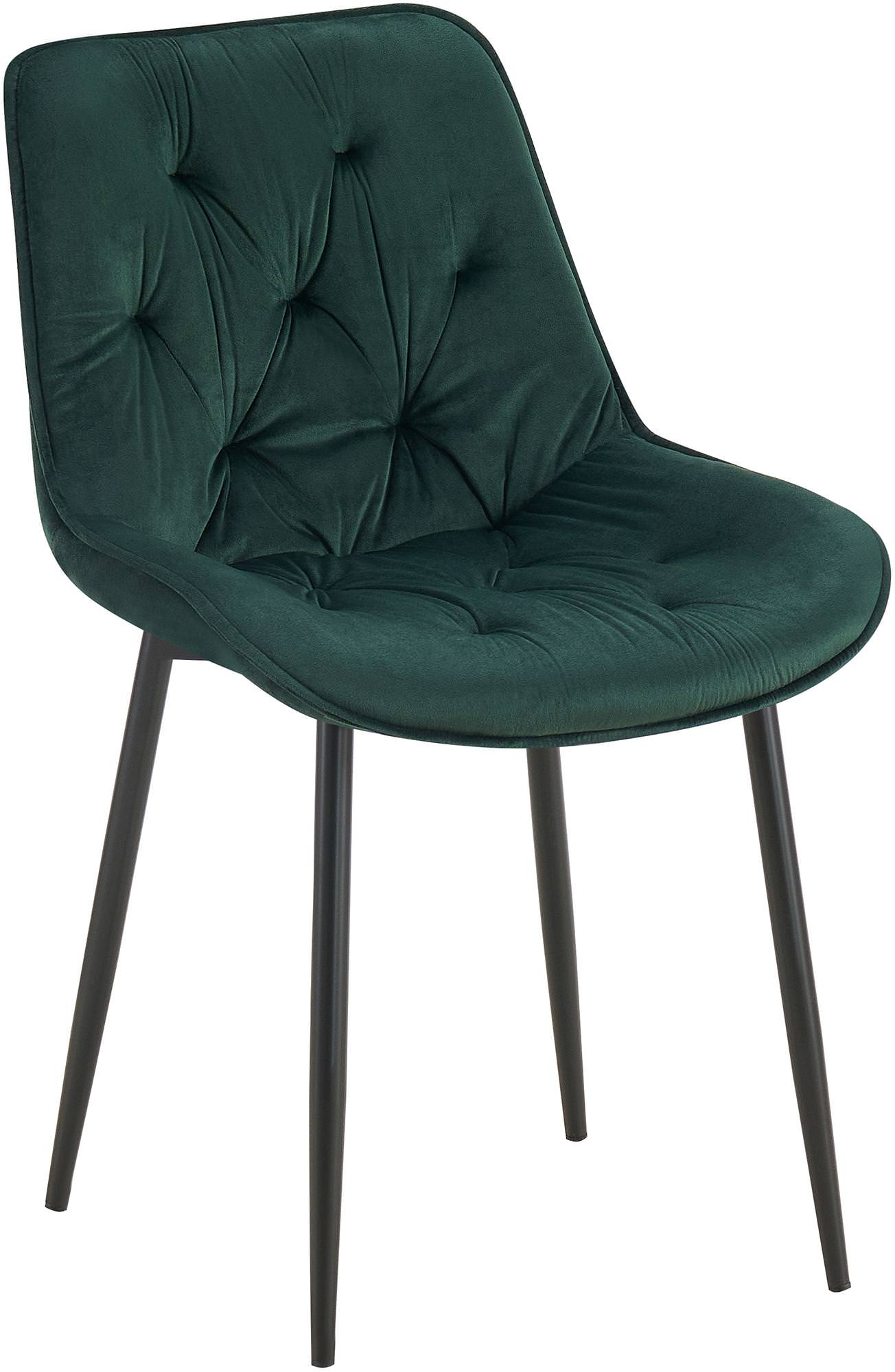Moderne Eetkamerstoel - Keukenstoel - Hoog Zitcomfort - Fluwelen Bekleding Kleur groen