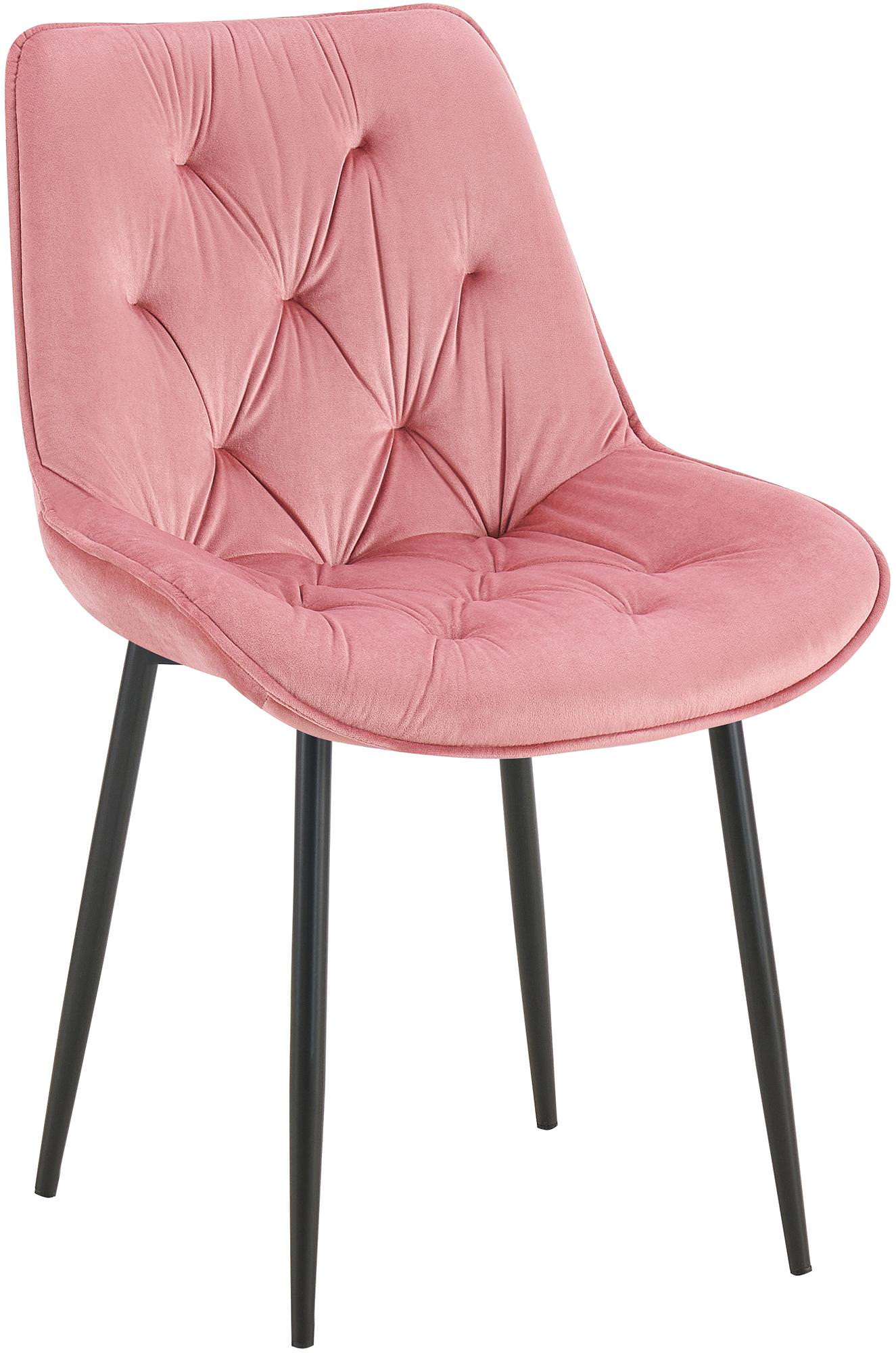 Moderne Eetkamerstoel - Keukenstoel - Hoog Zitcomfort - Fluwelen Bekleding Kleur roos