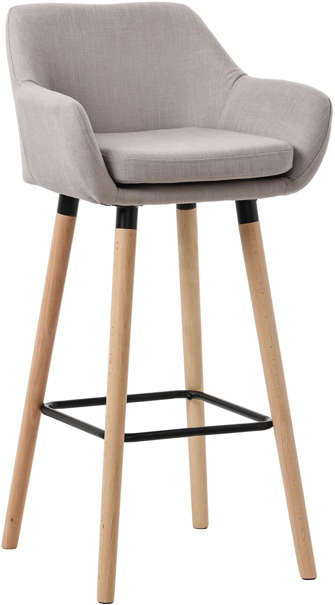 Moderne Barkruk - Hocker - Hoog Zitcomfort en Stijlvolle Stoffen Bekleding Kleur taupe