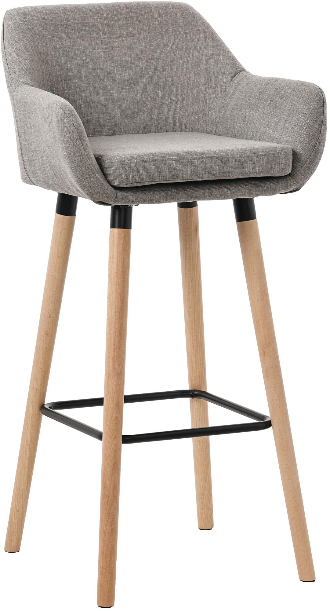 Moderne Barkruk - Hocker - Hoog Zitcomfort en Stijlvolle Stoffen Bekleding Kleur grijs