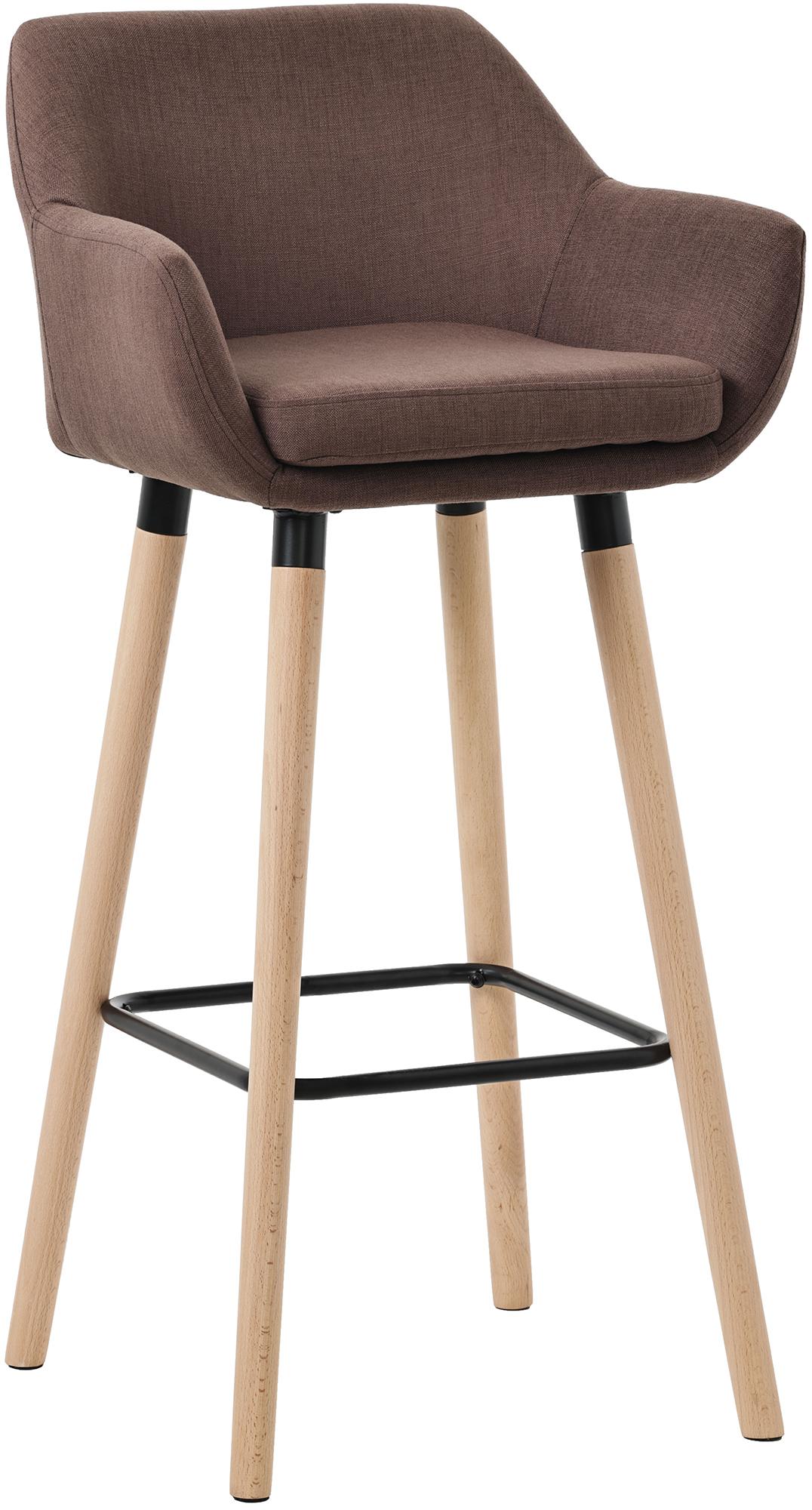Moderne Barkruk - Hocker - Hoog Zitcomfort en Stijlvolle Stoffen Bekleding Kleur koffie